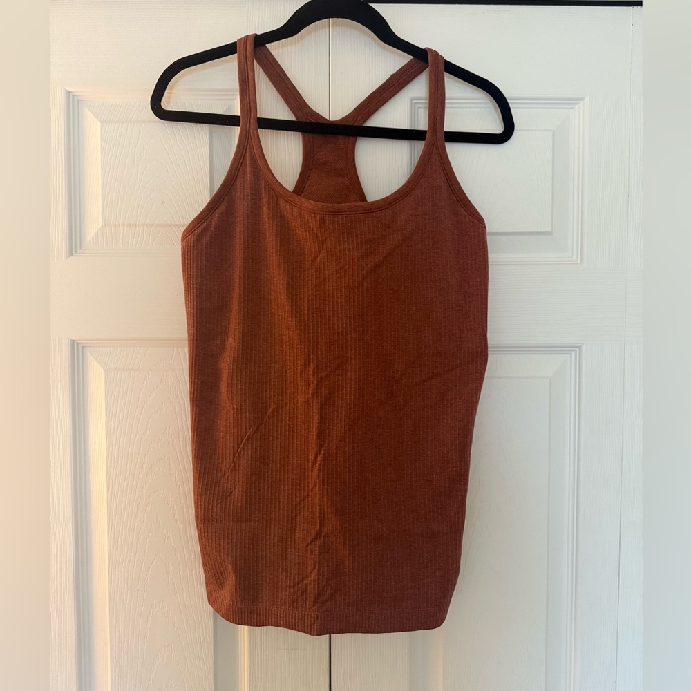 Lululemon Ebb to Street Ribbed tank, rust